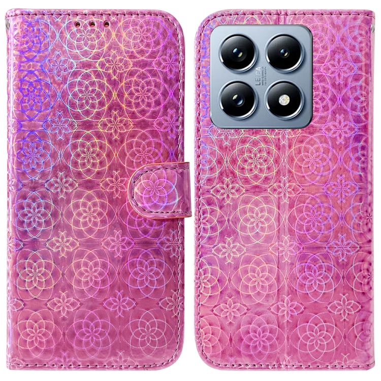 

For Xiaomi 14T Colorful Magnetic Buckle Leather Phone Case(Pink)