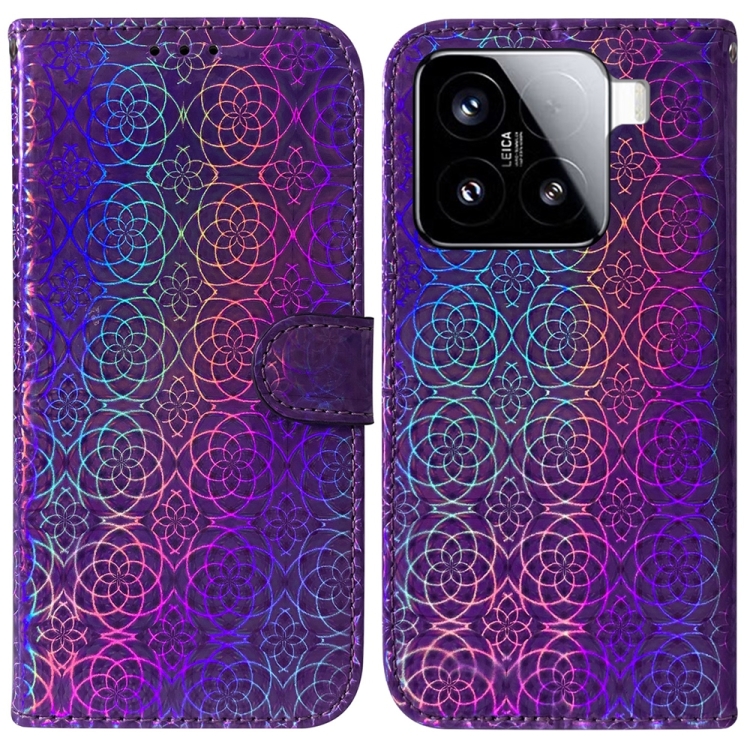 

For Xiaomi 15 Colorful Magnetic Buckle Leather Phone Case(Purple)