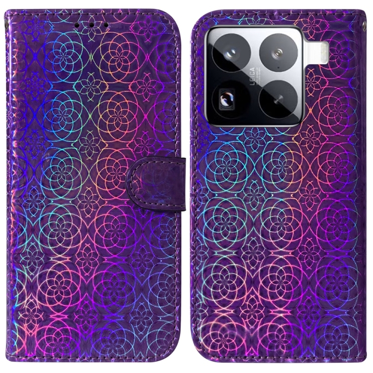 

For Xiaomi 15 Pro Colorful Magnetic Buckle Leather Phone Case(Purple)