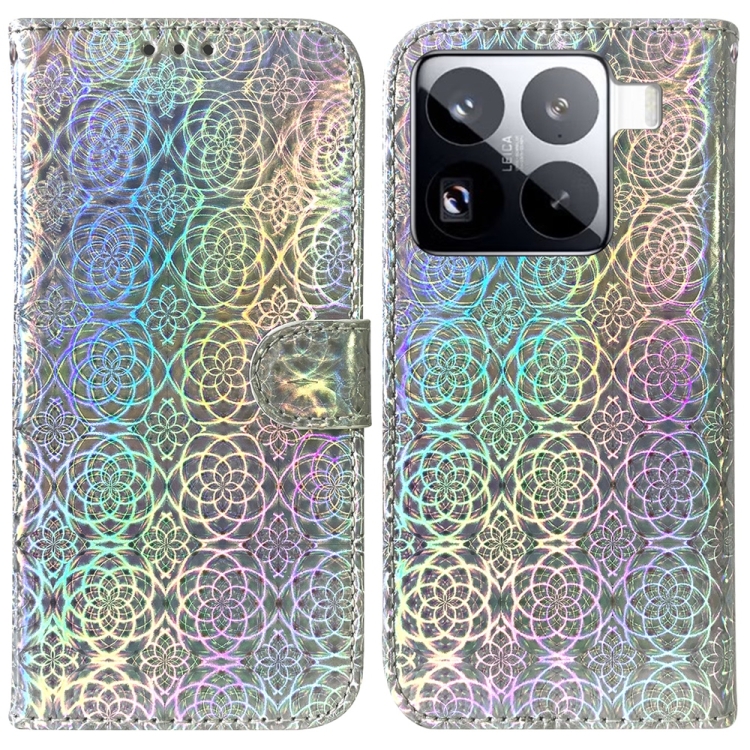 

For Xiaomi 15 Pro Colorful Magnetic Buckle Leather Phone Case(Silver)