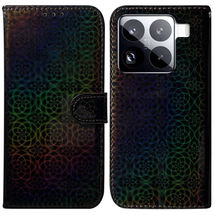 

For Xiaomi 15 Pro Colorful Magnetic Buckle Leather Phone Case(Black)