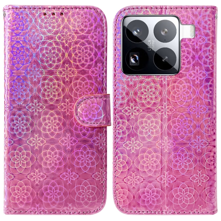 

For Xiaomi 15 Pro Colorful Magnetic Buckle Leather Phone Case(Pink)