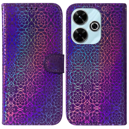 

For Redmi 13 4G Colorful Magnetic Buckle Leather Phone Case(Purple)