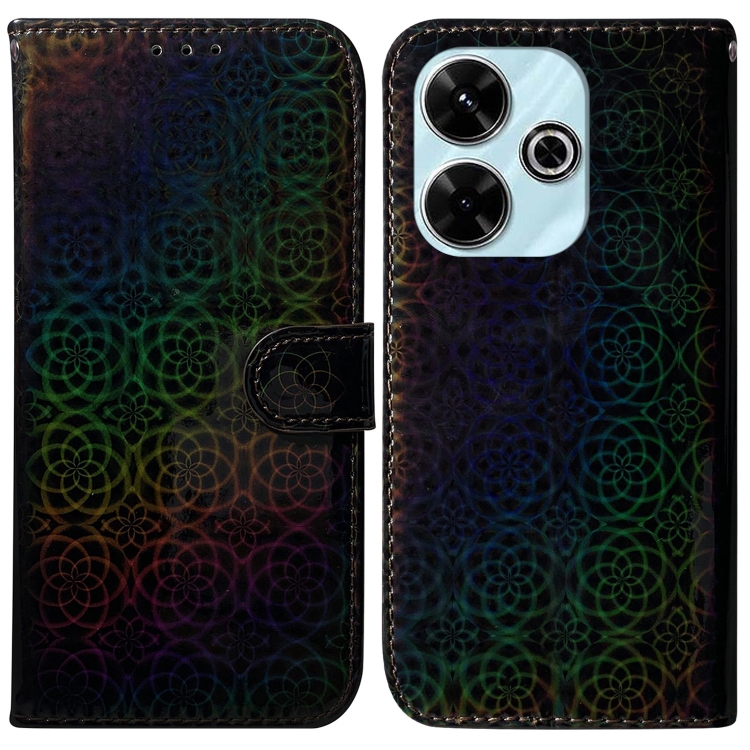 

For Redmi 13 4G Colorful Magnetic Buckle Leather Phone Case(Black)