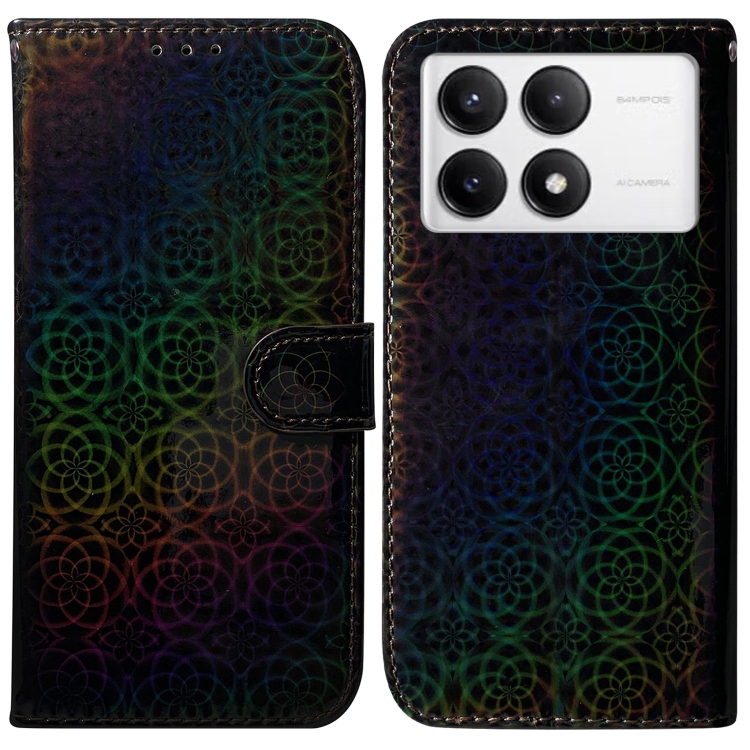 

For Xiaomi Redmi K70 / K70 Pro Colorful Magnetic Buckle Leather Phone Case(Black)