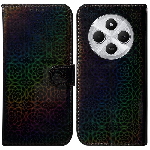 

For Redmi 14C 4G Colorful Magnetic Buckle Leather Phone Case(Black)