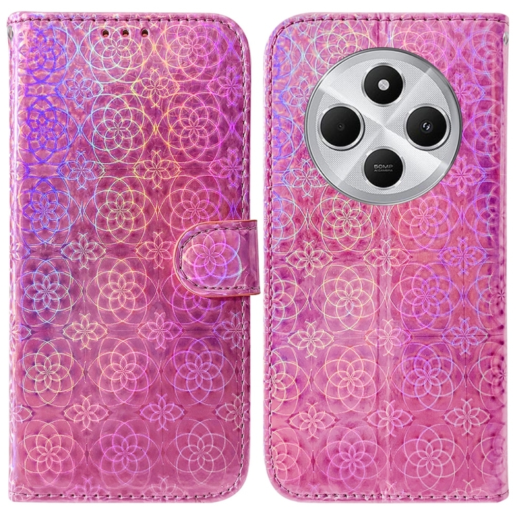 

For Redmi 14C 4G Colorful Magnetic Buckle Leather Phone Case(Pink)