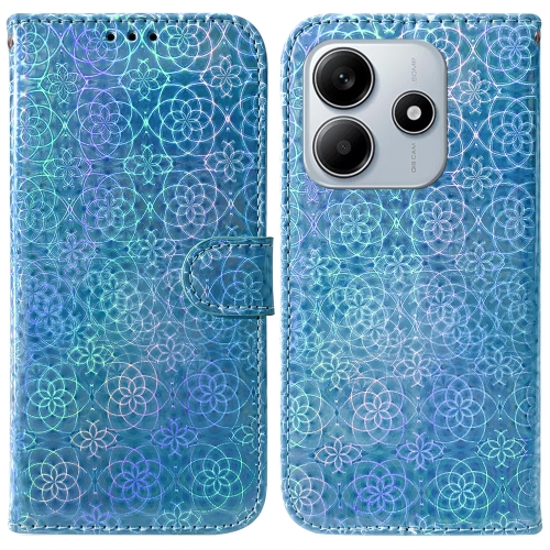 

For Redmi Note 14 5G Colorful Magnetic Buckle Leather Phone Case(Blue)