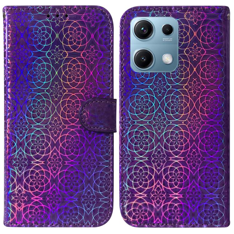 

For Redmi Note 14S 4G Colorful Magnetic Buckle Leather Phone Case(Purple)
