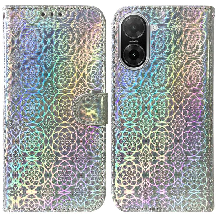 

For Redmi A5 4G 171.7mm Colorful Magnetic Buckle Leather Phone Case(Silver)