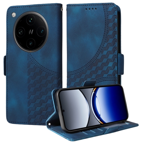 

For OPPO Find X8 Pro Embossed Rhombus Starry Leather Phone Case(Blue)