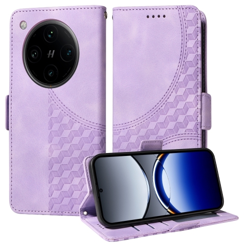 

For OPPO Find X8 Pro Embossed Rhombus Starry Leather Phone Case(Purple)