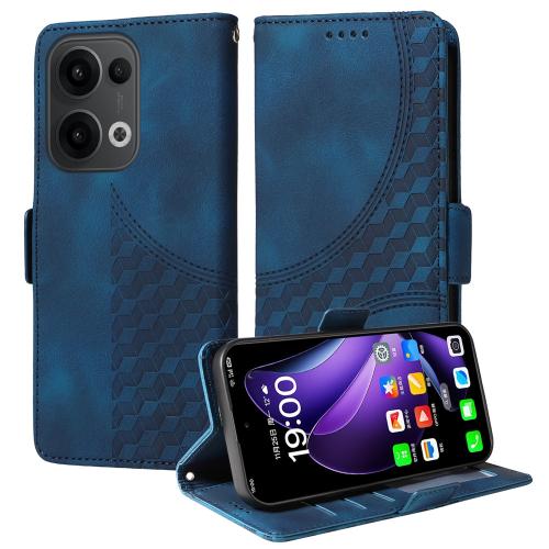 

For OPPO Reno13 Global Embossed Rhombus Starry Leather Phone Case(Blue)