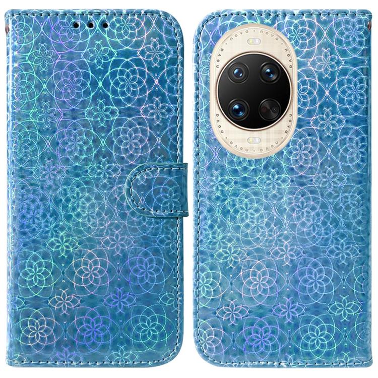 

For Huawei nova 14 Ultra Colorful Magnetic Buckle Leather Phone Case(Blue)