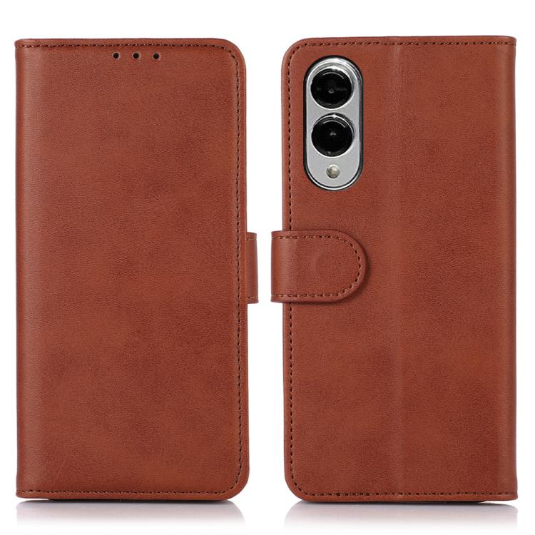 

For Samsung Galaxy S25 Edge 5G Cow Texture Flip Leather Phone Case(Brown)