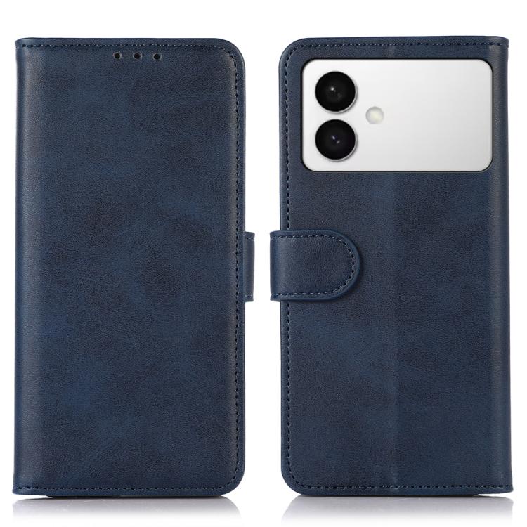 For Samsung Galaxy S26 Edge 5G Cow Texture Flip Leather Phone Case(Blue)