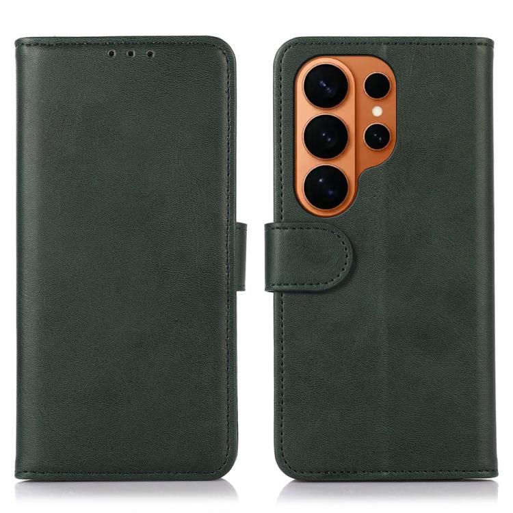 

For Samsung Galaxy S26 Ultra 5G Cow Texture Flip Leather Phone Case(Green)