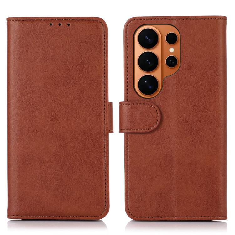 

For Samsung Galaxy S26 Ultra 5G Cow Texture Flip Leather Phone Case(Brown)