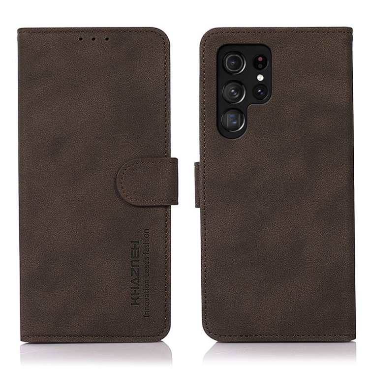 

For Samsung Galaxy S25 Ultra 5G KHAZNEH Matte Texture Leather Phone Case(Brown)