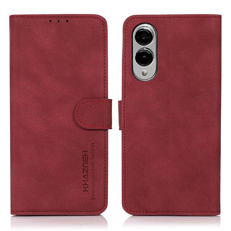 

For Samsung Galaxy S25 Edge 5G KHAZNEH Matte Texture Leather Phone Case(Red)