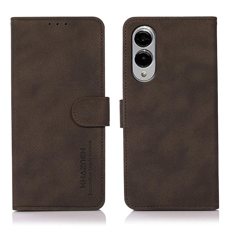 

For Samsung Galaxy S25 Edge 5G KHAZNEH Matte Texture Leather Phone Case(Brown)