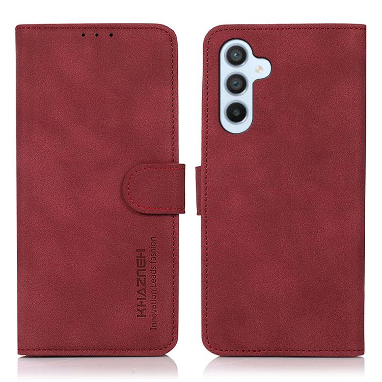 

For Samsung Galaxy S25 FE 5G KHAZNEH Matte Texture Leather Phone Case(Red)