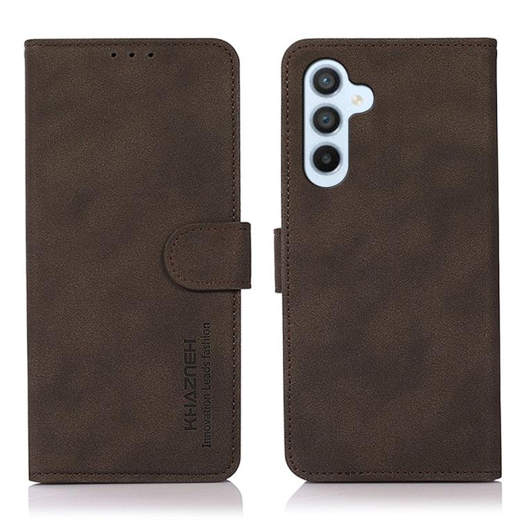 

For Samsung Galaxy S25 FE 5G KHAZNEH Matte Texture Leather Phone Case(Brown)