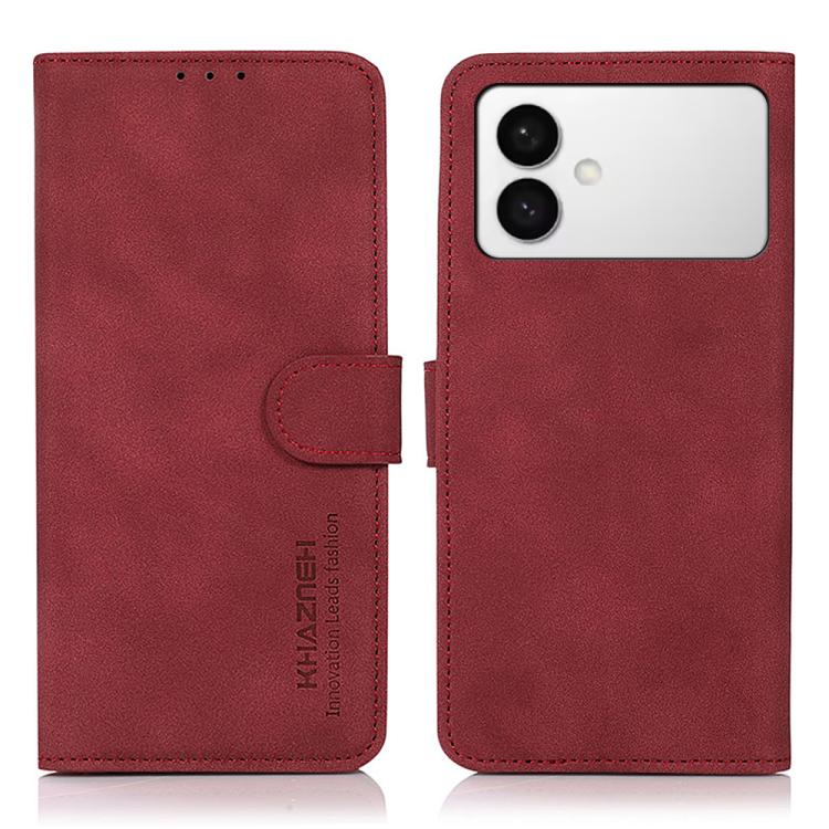 

For Samsung Galaxy S26 Edge 5G KHAZNEH Matte Texture Leather Phone Case(Red)
