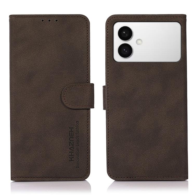 

For Samsung Galaxy S26 Edge 5G KHAZNEH Matte Texture Leather Phone Case(Brown)