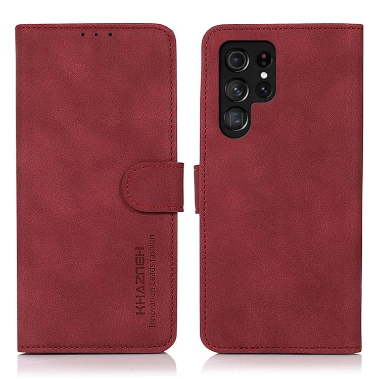 

For Samsung Galaxy S26 Ultra 5G KHAZNEH Matte Texture Leather Phone Case(Red)