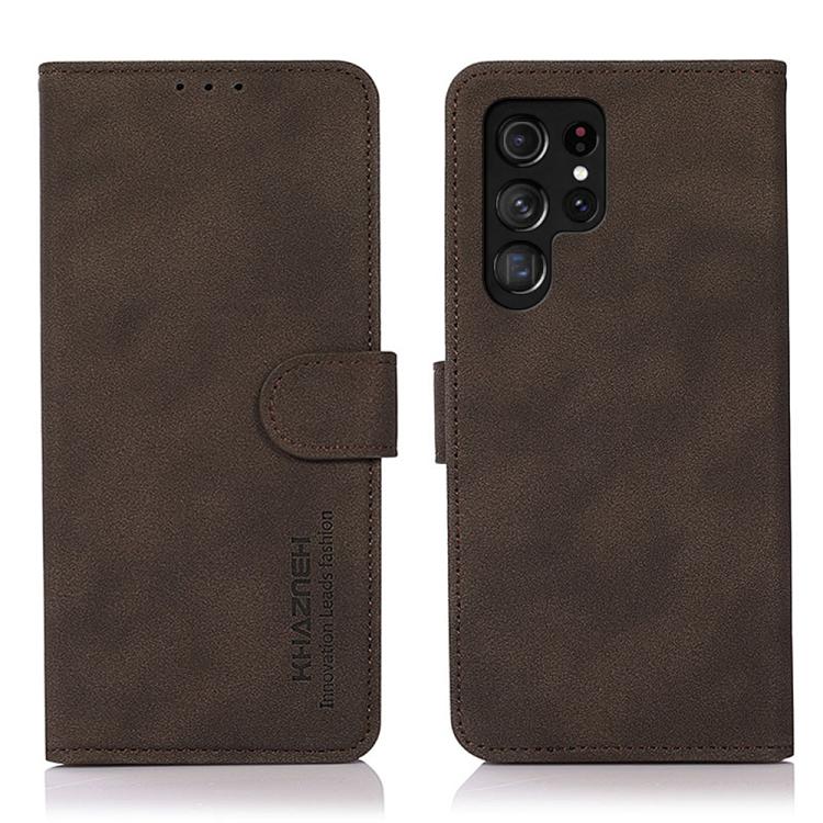 

For Samsung Galaxy S26 Ultra 5G KHAZNEH Matte Texture Leather Phone Case(Brown)