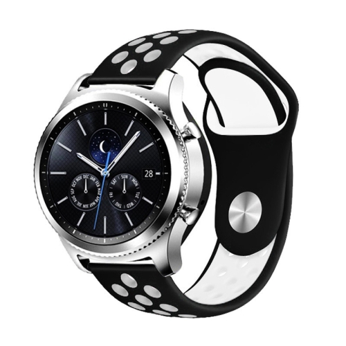 

For Samsung Gear S4 Active 22mm Two-color Silicone Watch Band(Black White)