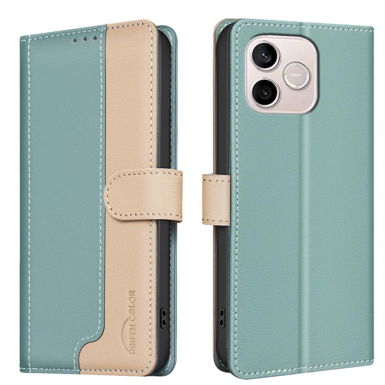 

For Honor 600 Lite Global Color Matching RFID Anti-theft Leather Phone Case(Green)
