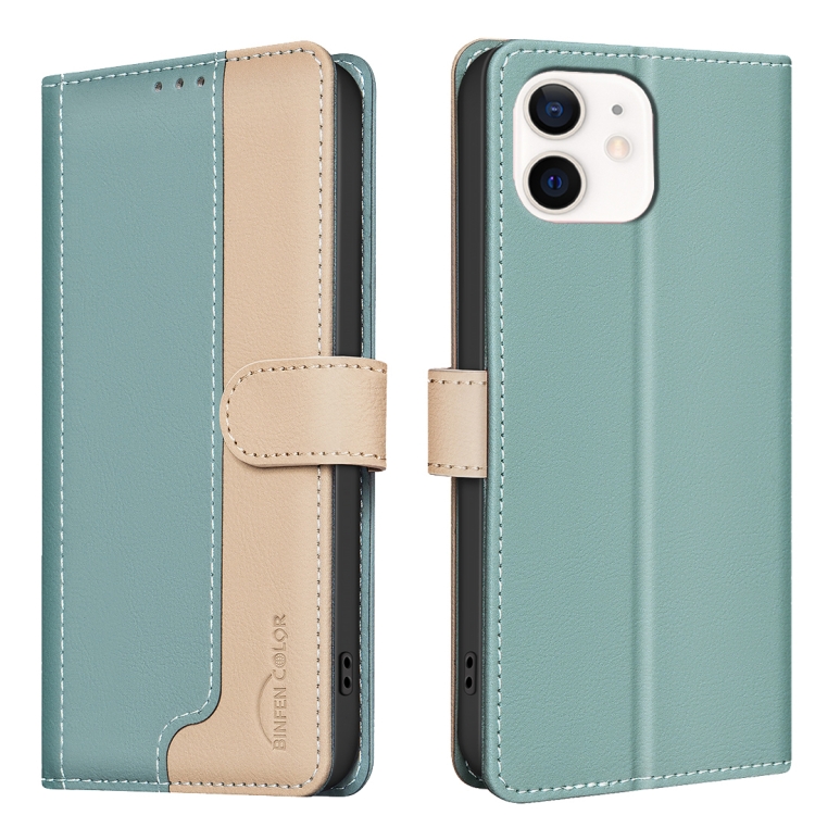 

For iPhone 11 Color Matching RFID Anti-theft Leather Phone Case(Green)