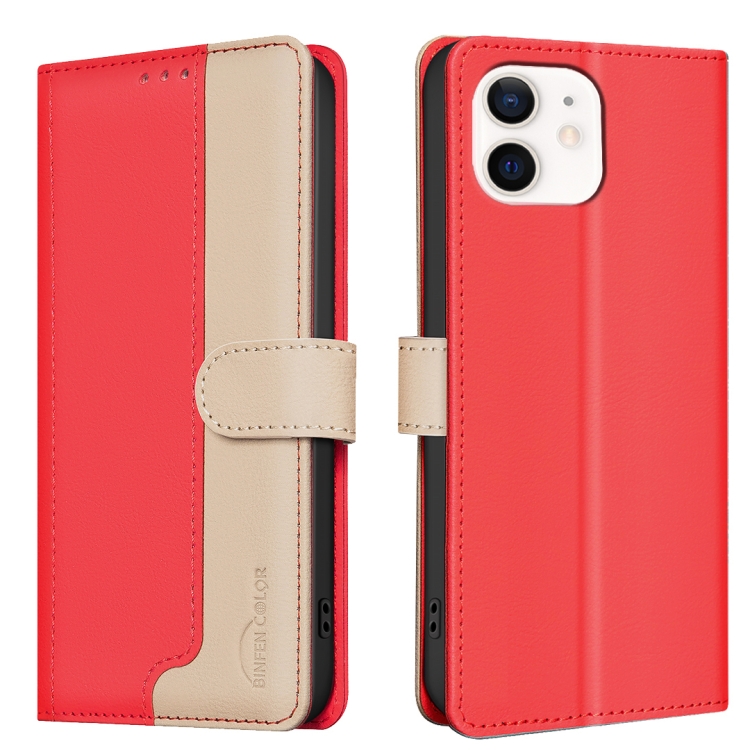 

For iPhone 11 Color Matching RFID Anti-theft Leather Phone Case(Red)