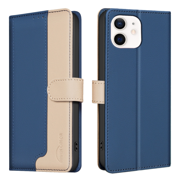 

For iPhone 11 Color Matching RFID Anti-theft Leather Phone Case(Blue)