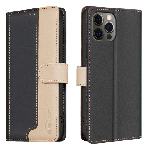 

For iPhone 14 Pro Max Color Matching RFID Anti-theft Leather Phone Case(Black)