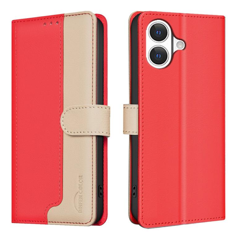 

For iPhone 17 Color Matching RFID Anti-theft Leather Phone Case(Red)
