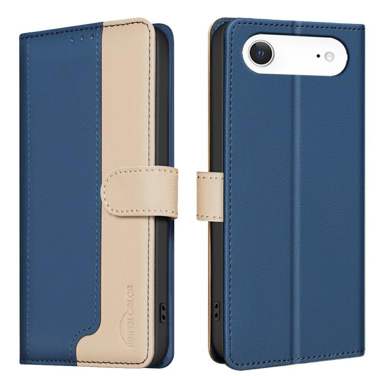 

For iPhone Air Color Matching RFID Anti-theft Leather Phone Case(Blue)