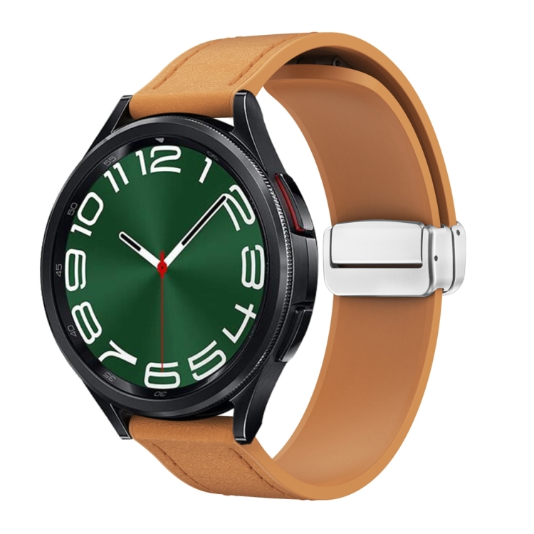 Accessoire Montre Acier Inox Bracelet De Montre En Cuir Véritable Marron - Largeur 22 Mm - Boucle Déployante En Acier Inoxydable - Longueur Réglable Longueur 120mm 110mm Pièces