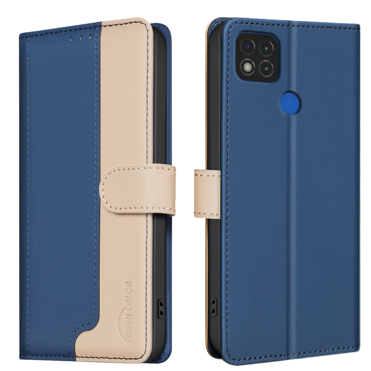 

For Xiaomi Redmi 9C / 10A / Poco C31 Color Matching RFID Anti-theft Leather Phone Case(Blue)