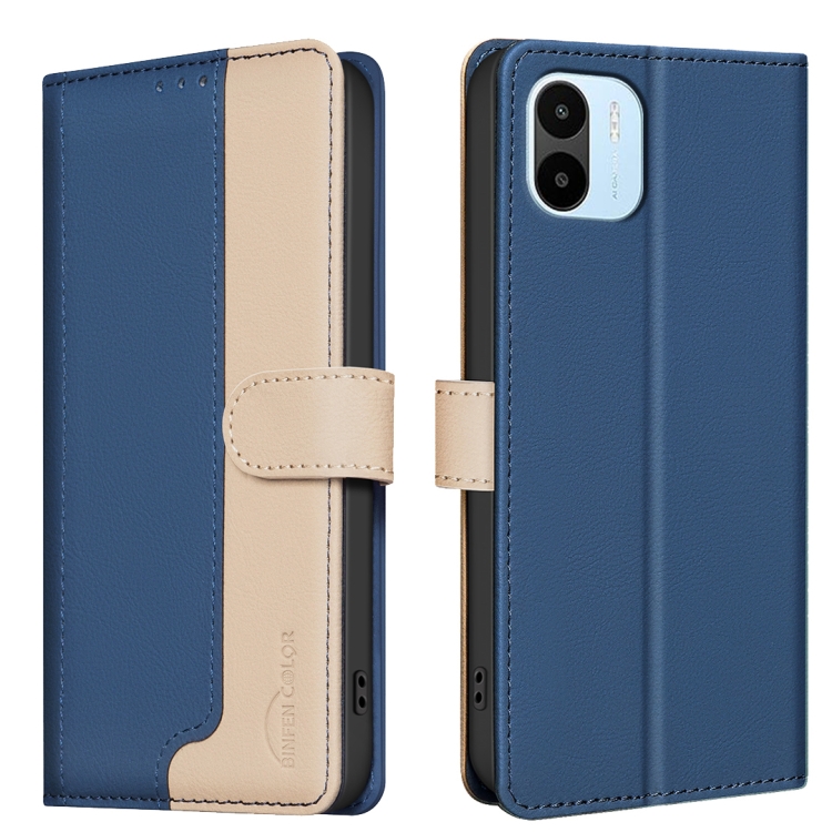 

For Xiaomi Redmi A1 / A1+ / A2 Color Matching RFID Anti-theft Leather Phone Case(Blue)