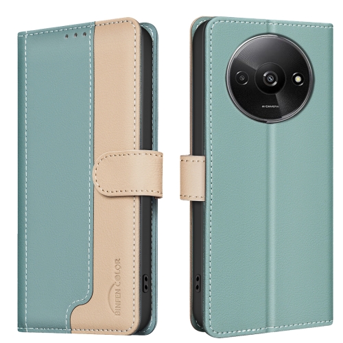 For Xiaomi Redmi A3 Color Matching RFID Anti-theft Leather Phone Case(Green)