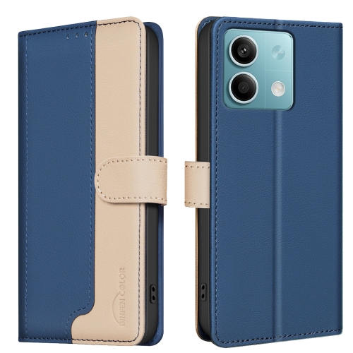 

For Xiaomi Redmi Note 13 5G Color Matching RFID Anti-theft Leather Phone Case(Blue)