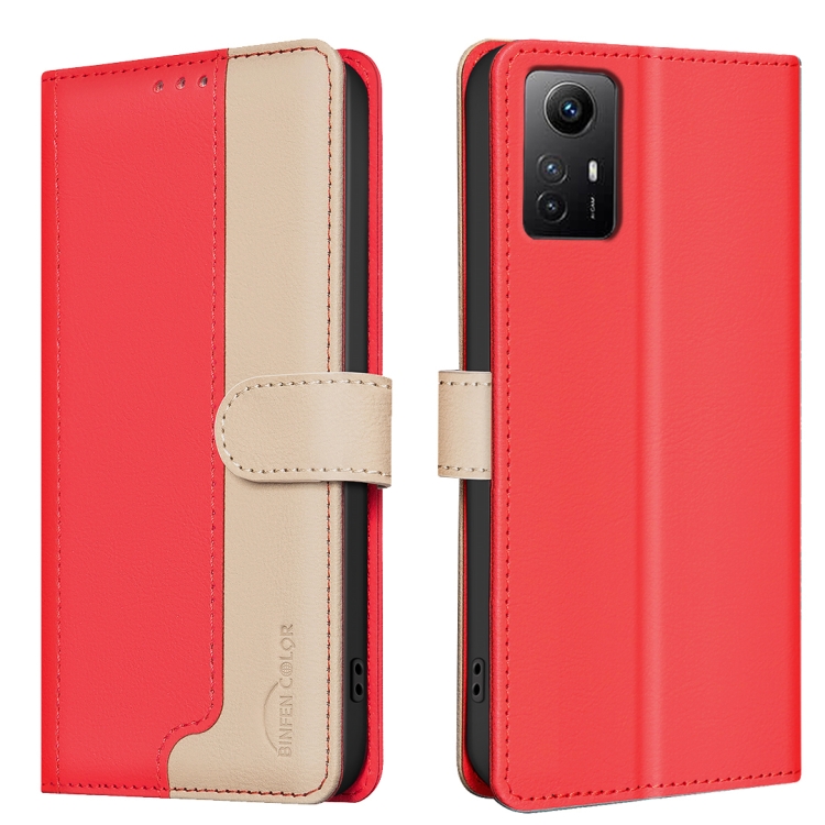 

For Xiaomi Redmi Note 12S Global Color Matching RFID Anti-theft Leather Phone Case(Red)