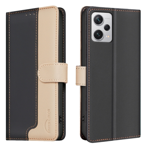 

For Xiaomi Redmi Note 12 Pro+ Global Color Matching RFID Anti-theft Leather Phone Case(Black)