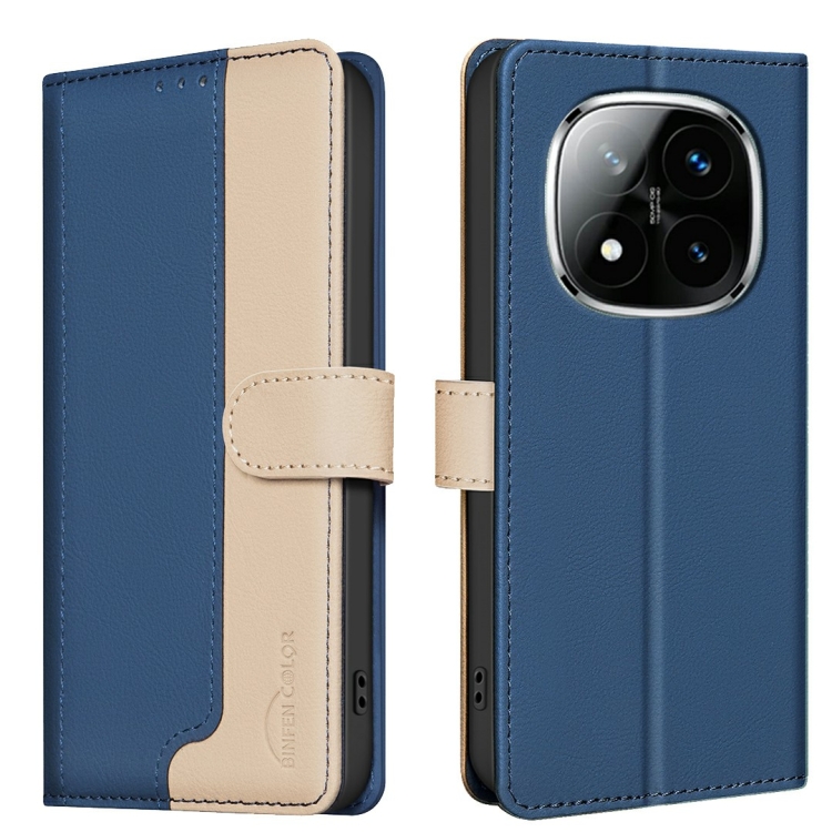 

For Redmi Note 14 Pro 5G / Note 14 Pro+ 5G Color Matching RFID Anti-theft Leather Phone Case(Blue)