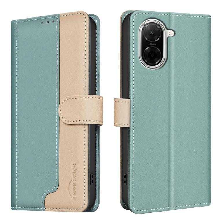 

For Redmi A5 4G 171.7mm Color Matching RFID Anti-theft Leather Phone Case(Green)