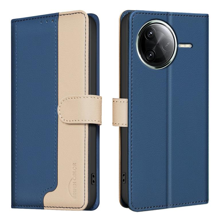 

For Redmi K80 / K80 Pro Color Matching RFID Anti-theft Leather Phone Case(Blue)