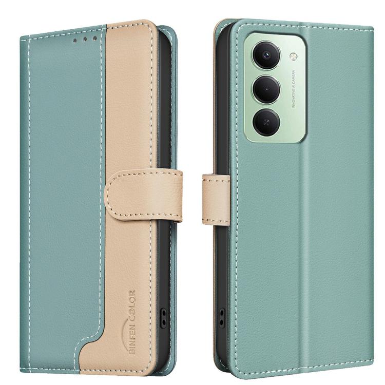 

For Redmi 15 5G Global / 15 4G SEA 169.5mm Color Matching RFID Anti-theft Leather Phone Case(Green)